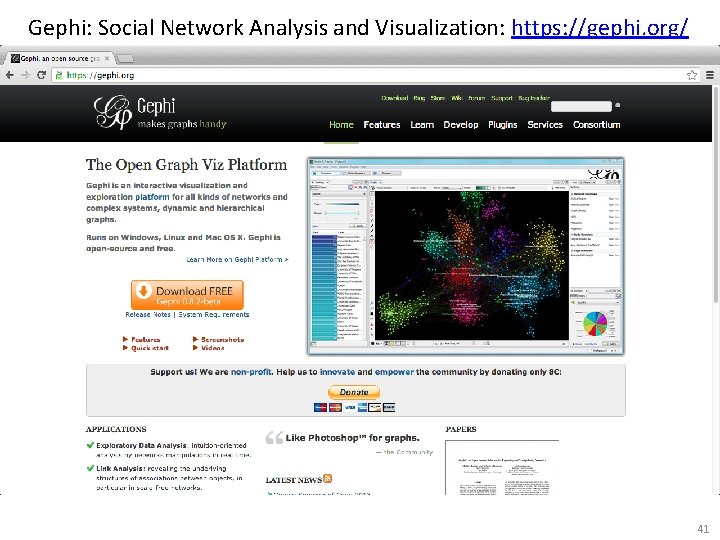 Gephi: Social Network Analysis and Visualization: https: //gephi. org/ 41 