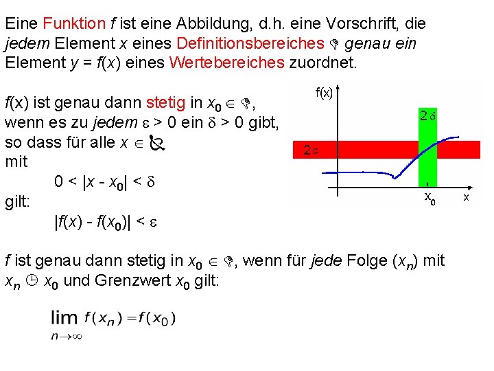 Eine Funktion f ist eine Abbildung, d. h. eine Vorschrift, die jedem Element x