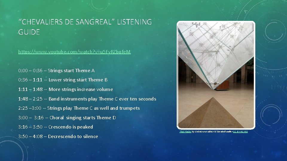 “CHEVALIERS DE SANGREAL” LISTENING GUIDE https: //www. youtube. com/watch? v=u 5 Fy. RZbqfe. M