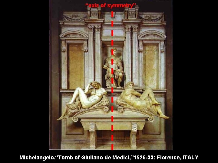 “axis of symmetry” Michelangelo, “Tomb of Giuliano de Medici, ” 1526 -33; Florence, ITALY