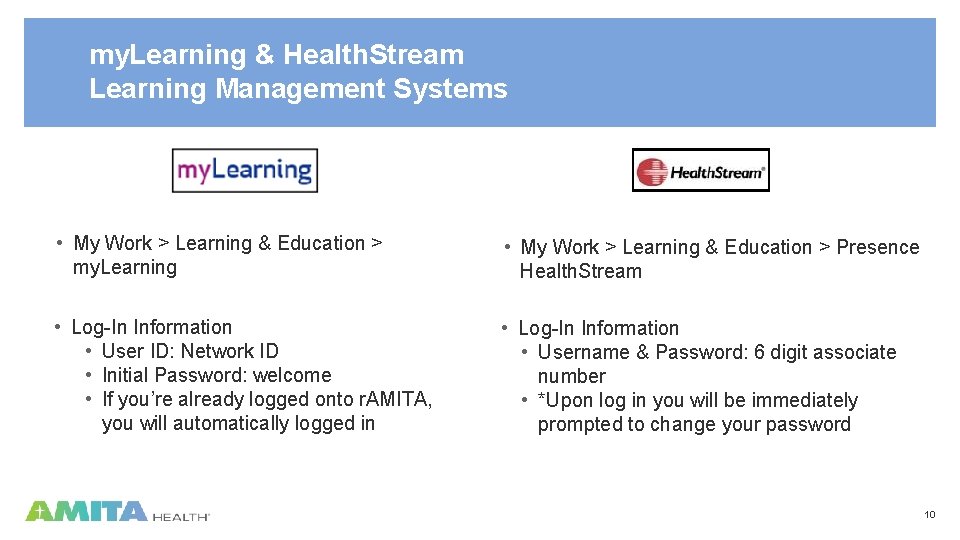 my. Learning & Health. Stream Learning Management Systems • My Work > Learning &