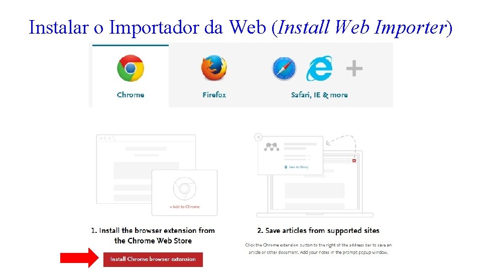 Instalar o Importador da Web (Install Web Importer) 