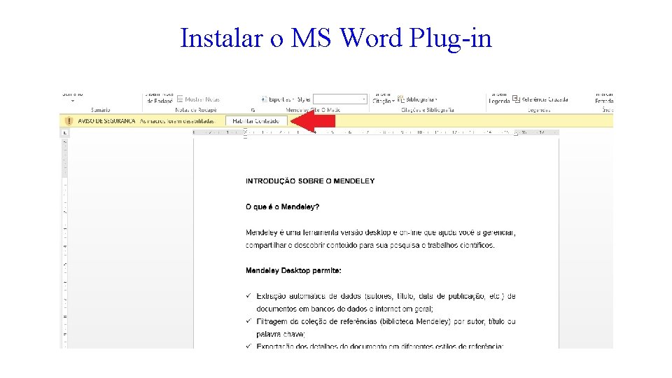 Instalar o MS Word Plug-in 