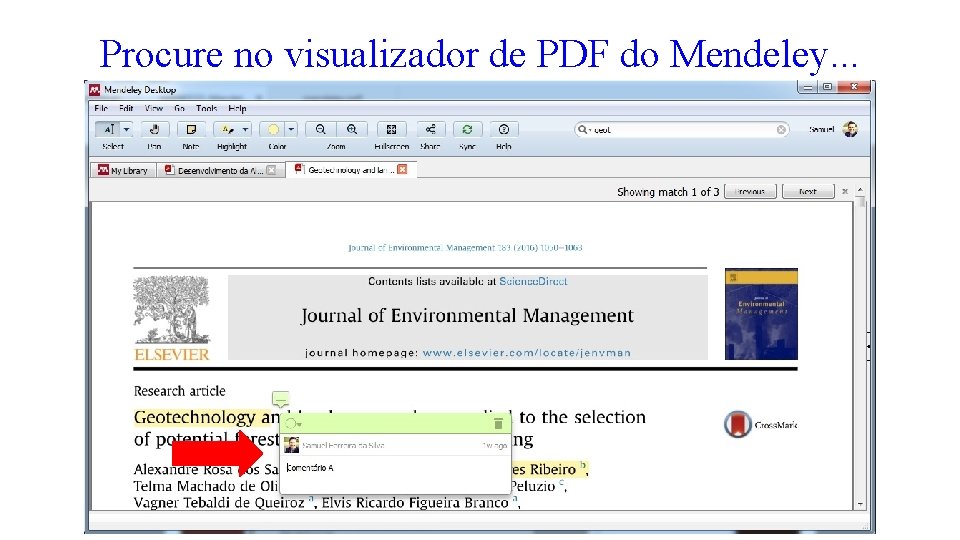 Procure no visualizador de PDF do Mendeley. . . 