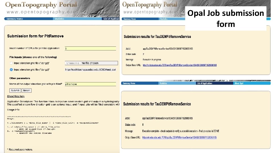 Opal Job submission form 