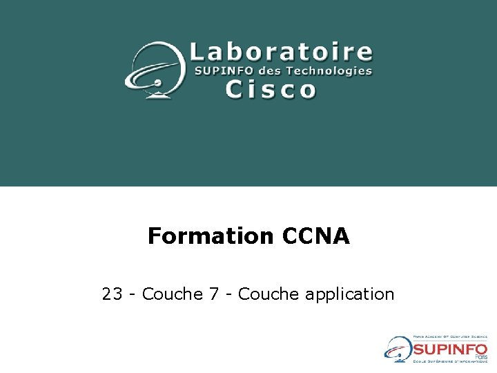 Formation CCNA 23 - Couche 7 - Couche application 