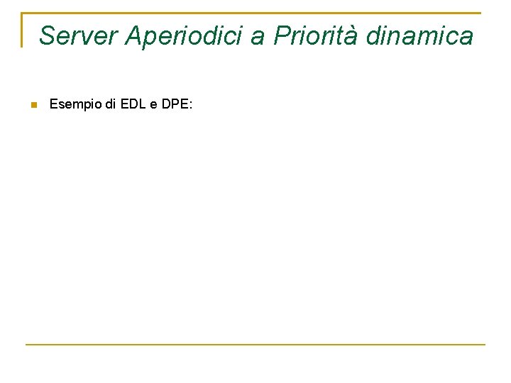 Server Aperiodici a Priorità dinamica Esempio di EDL e DPE: 