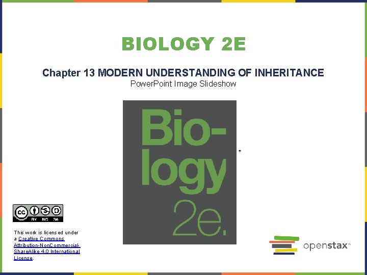 BIOLOGY 2 E Chapter 13 MODERN UNDERSTANDING OF INHERITANCE Power. Point Image Slideshow This