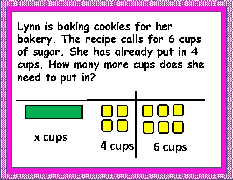 Lynn is baking cookies for her bakery. The recipe calls for 6 cups of