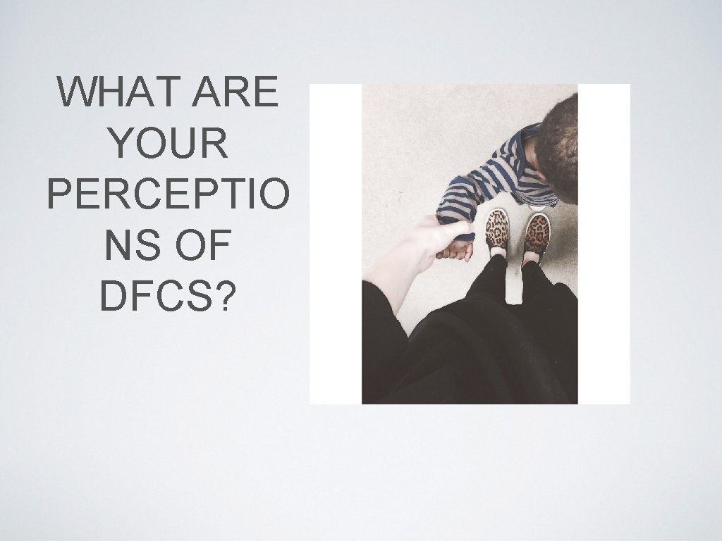 WHAT ARE YOUR PERCEPTIO NS OF DFCS? 