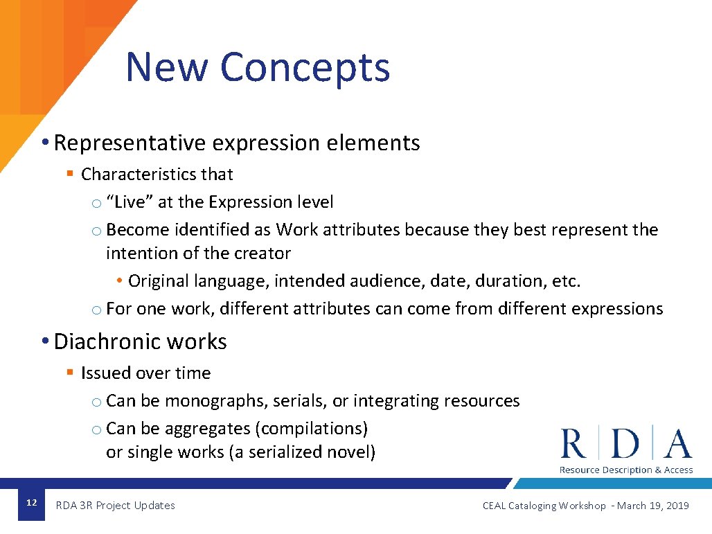 New Concepts • Representative expression elements § Characteristics that o “Live” at the Expression