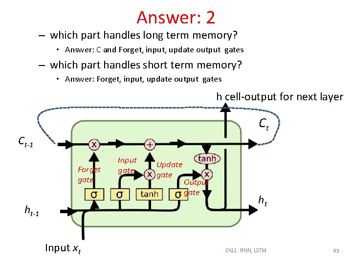 Answer: 2 – which part handles long term memory? • Answer: C and Forget,