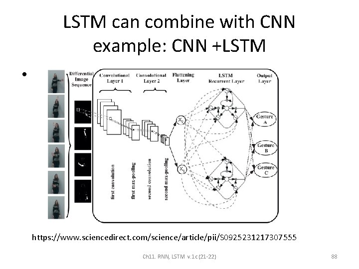 LSTM can combine with CNN example: CNN +LSTM • https: //www. sciencedirect. com/science/article/pii/S 0925231217307555