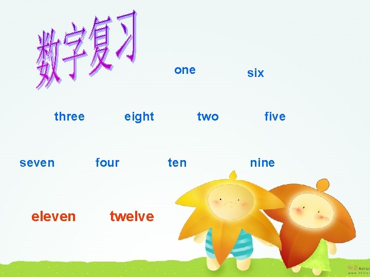 one three seven eleven eight four twelve six two ten five nine 