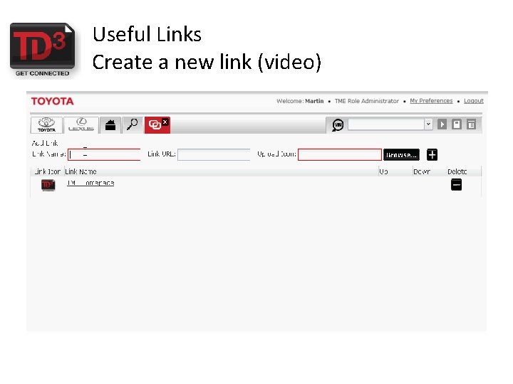 Useful Links Create a new link (video) 
