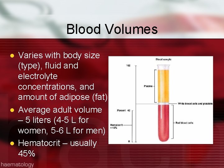 Blood Characteristics of Blood l l l Connective