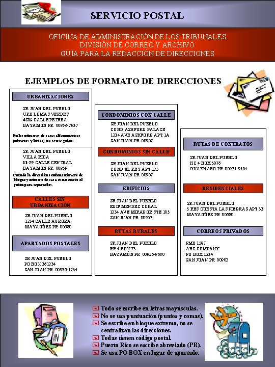 SERVICIO POSTAL OFICINA DE ADMINISTRACIÓN DE LOS TRIBUNALES DIVISIÓN DE CORREO Y ARCHIVO GUÍA