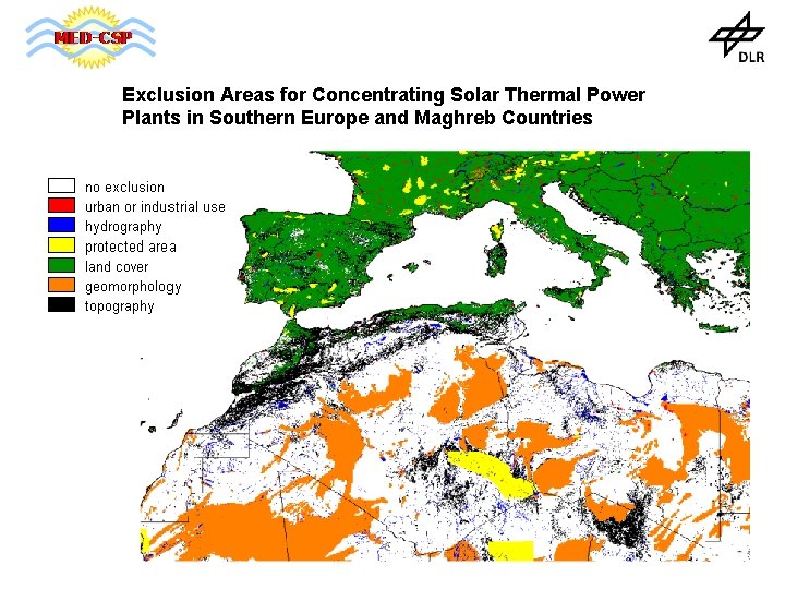 Exclusion Areas for Concentrating Solar Thermal Power Plants in Southern Europe and Maghreb Countries