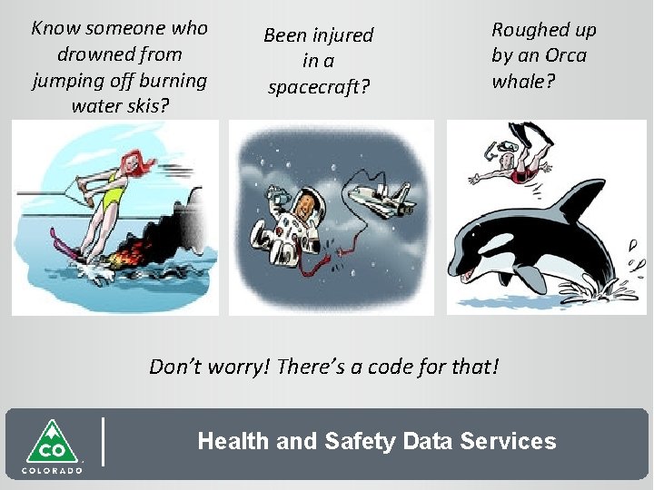 Know someone who drowned from jumping off burning water skis? ICD 9 CM code