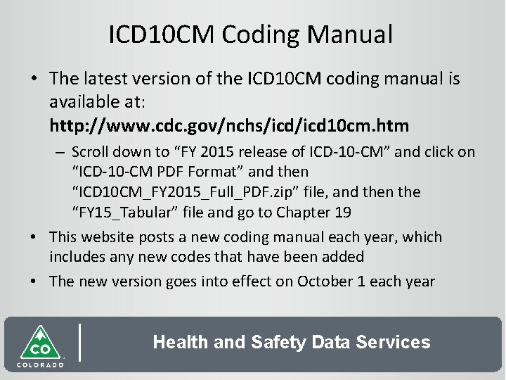 ICD 10 CM Coding Manual • The latest version of the ICD 10 CM