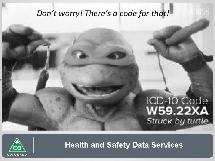 Don’t worry! There’s a code for that! ICD 9 CM code Description 820 Fracture