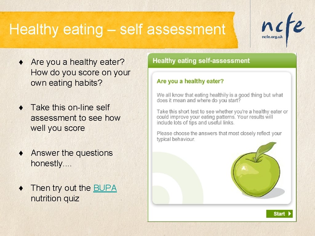 Healthy eating – self assessment ♦ Are you a healthy eater? How do you Healthy eating – self assessment ♦ Are you a healthy eater? How do you