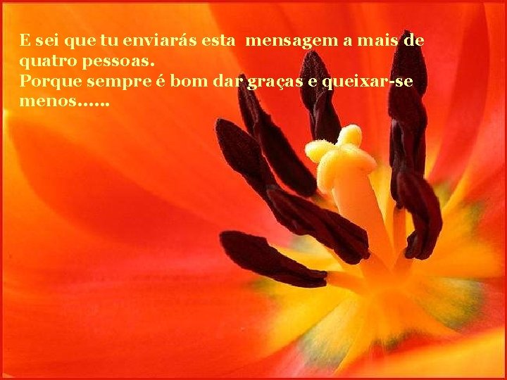E sei que tu enviarás esta mensagem a mais de quatro pessoas. Porque sempre