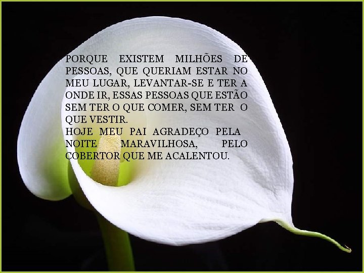 PORQUE EXISTEM MILHÕES DE PESSOAS, QUERIAM ESTAR NO MEU LUGAR, LEVANTAR-SE E TER A