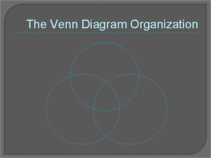 The Venn Diagram Organization 
