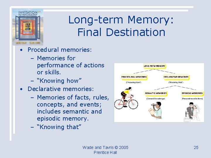 Long-term Memory: Final Destination • Procedural memories: – Memories for performance of actions or