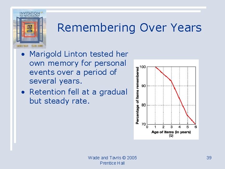 Remembering Over Years • Marigold Linton tested her own memory for personal events over