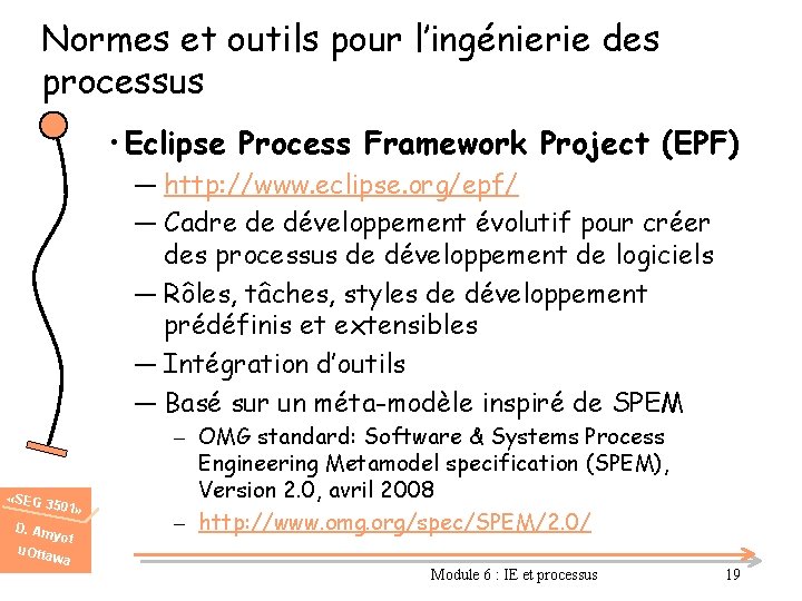 Normes et outils pour l’ingénierie des processus • Eclipse Process Framework Project (EPF) ―