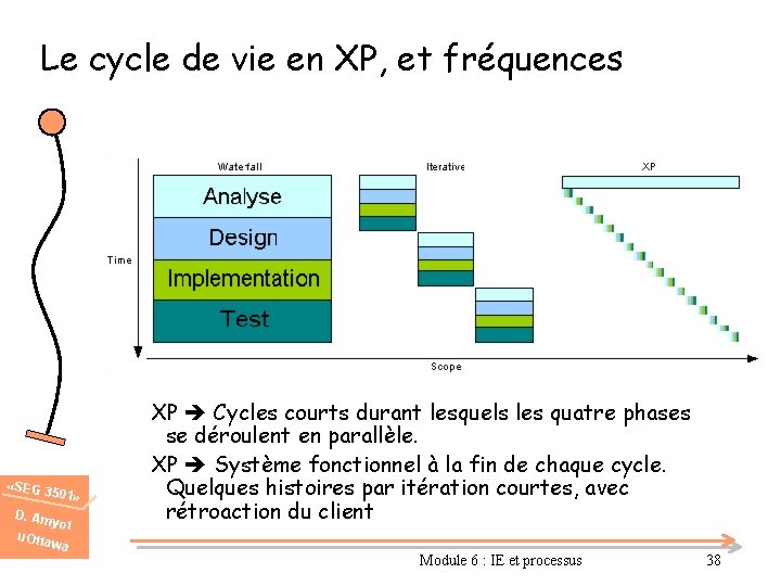 Le cycle de vie en XP, et fréquences «SEG 3 501» D. Am u.