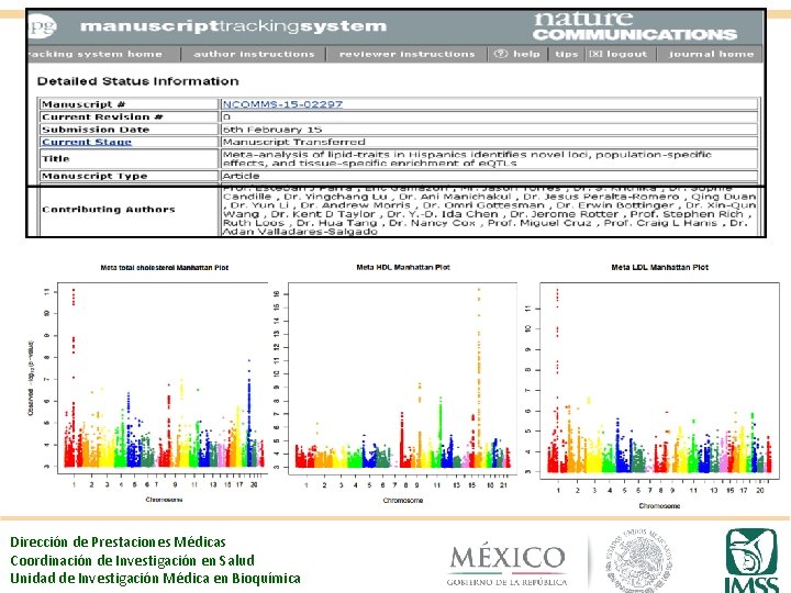 Dirección de de Prestaciones Económicas Médicas Dirección y Sociales Coordinación de Investigación en Salud