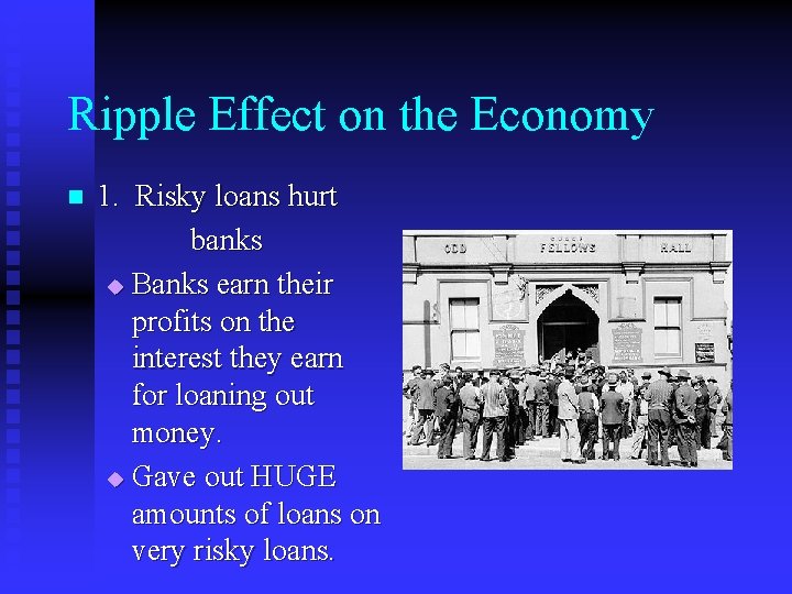 Ripple Effects of the Crash and Depression Stock