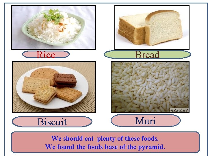 Rice Bread Biscuit Muri We should eat plenty of these foods. We found the