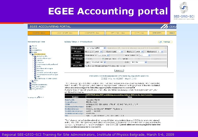 EGEE Accounting portal Regional SEE-GRID-SCI Training for Site Administrators, Institute of Physics Belgrade, March