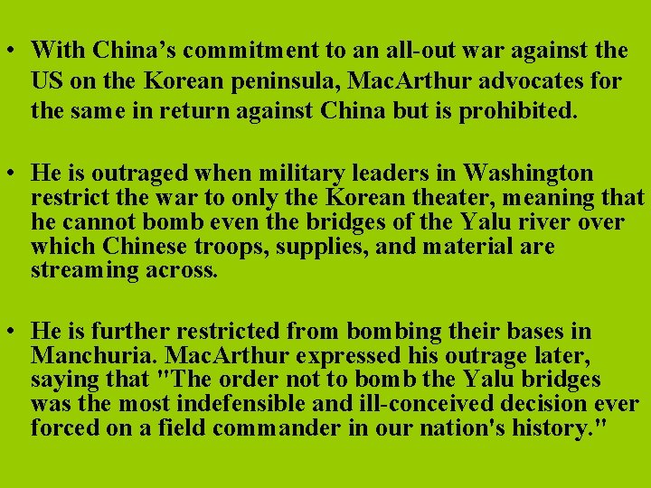  • With China’s commitment to an all-out war against the US on the