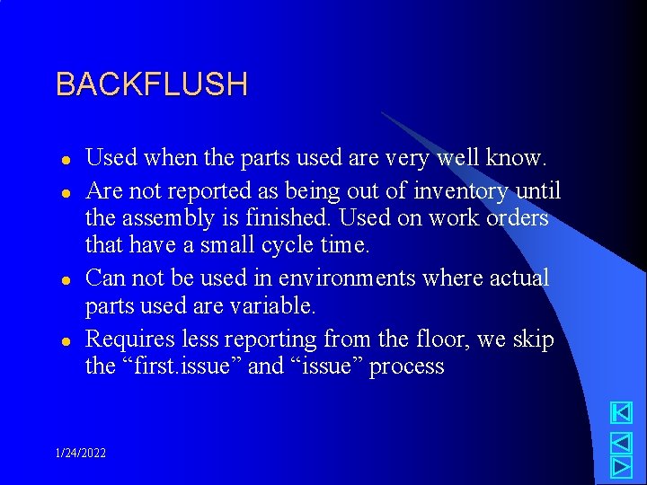 Training Issuing parts from inventory to WorkinProcess 1242022