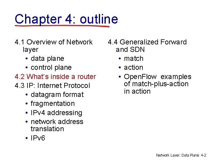 Chapter 4 Network Layer The Data Plane A