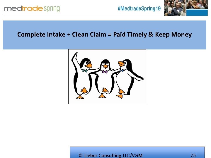 Complete Intake + Clean Claim = Paid Timely & Keep Money © Lieber Consulting