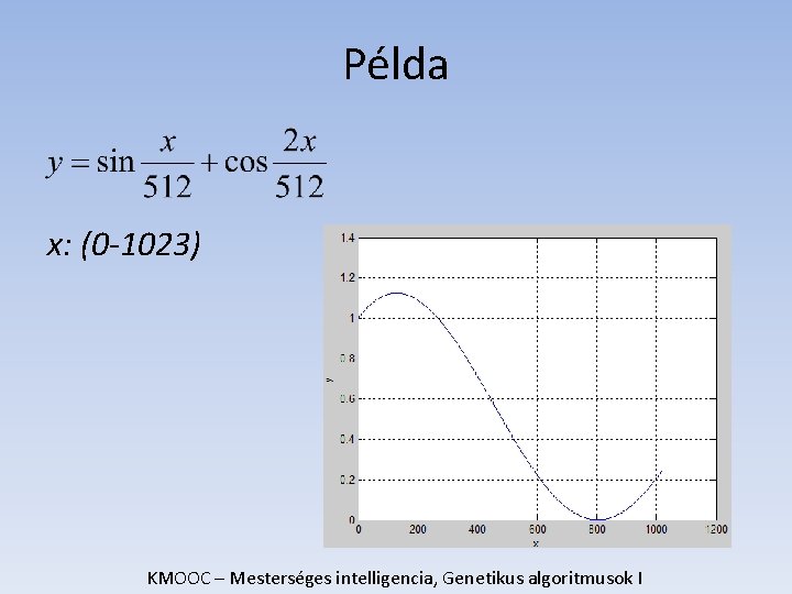 Példa x: (0 -1023) KMOOC – Mesterséges intelligencia, Genetikus algoritmusok I 