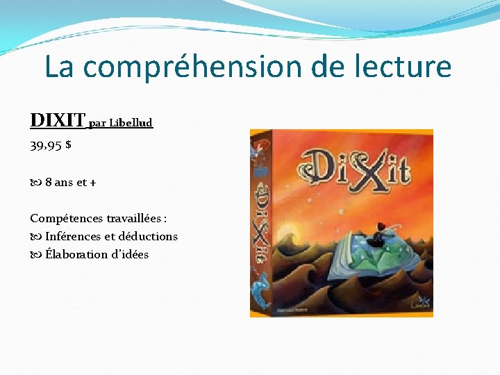 La compréhension de lecture DIXIT par Libellud 39, 95 $ 8 ans et +