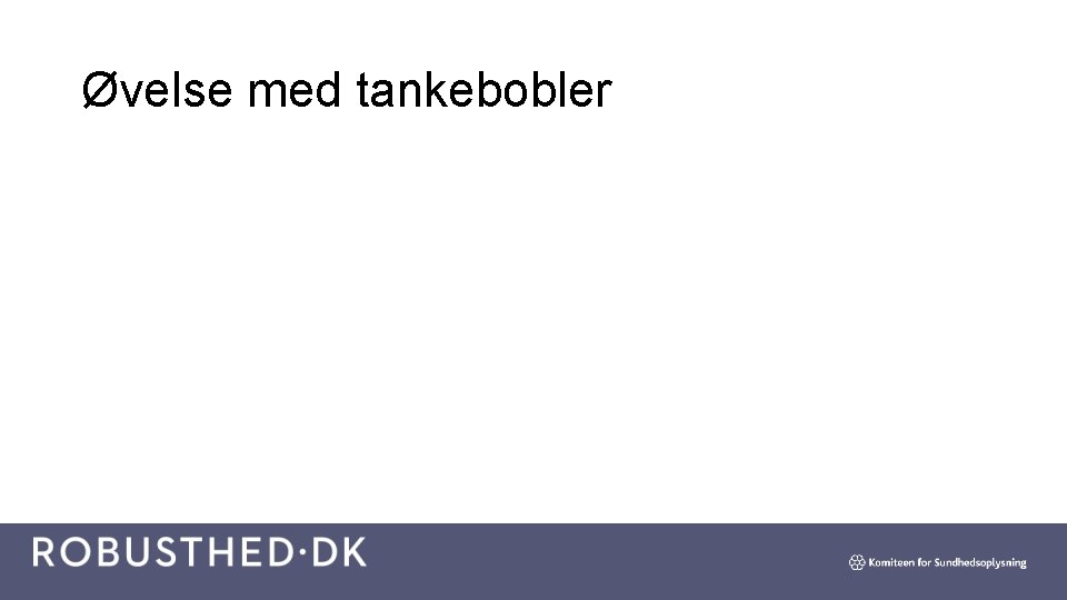 Øvelse med tankebobler 