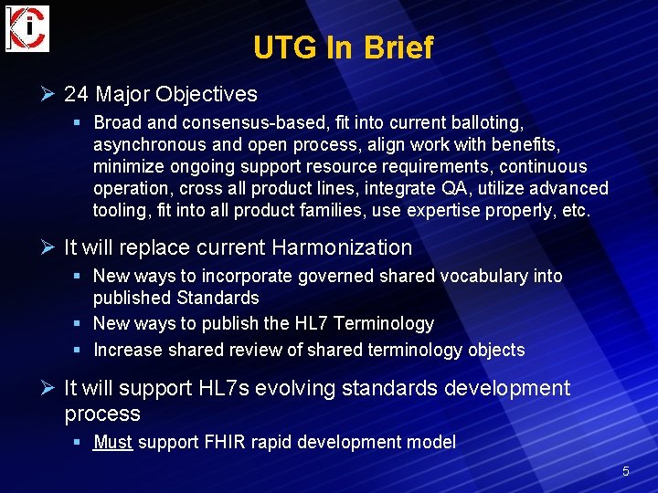 Unified Terminology Governance Project Overview for TSC Health