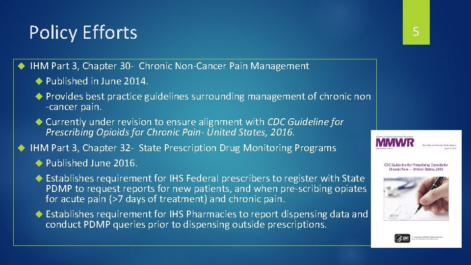 Policy Efforts IHM Part 3, Chapter 30 - Chronic Non-Cancer Pain Management Published in