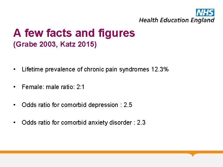 A few facts and figures (Grabe 2003, Katz 2015) • Lifetime prevalence of chronic