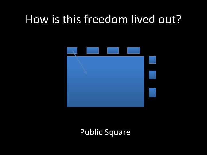 How is this freedom lived out? Public Square 