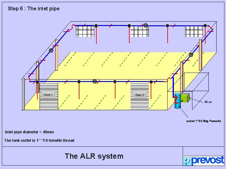 Step 6 : The inlet pipe Inlet pipe diameter = 40 mm The tank