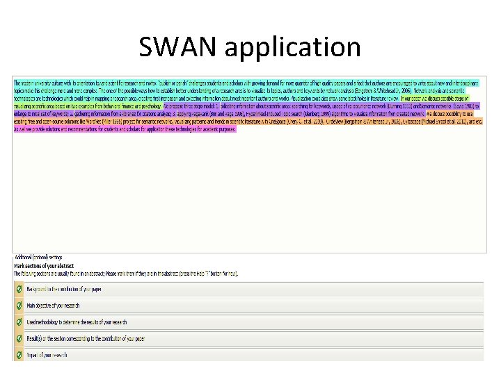 SWAN application 